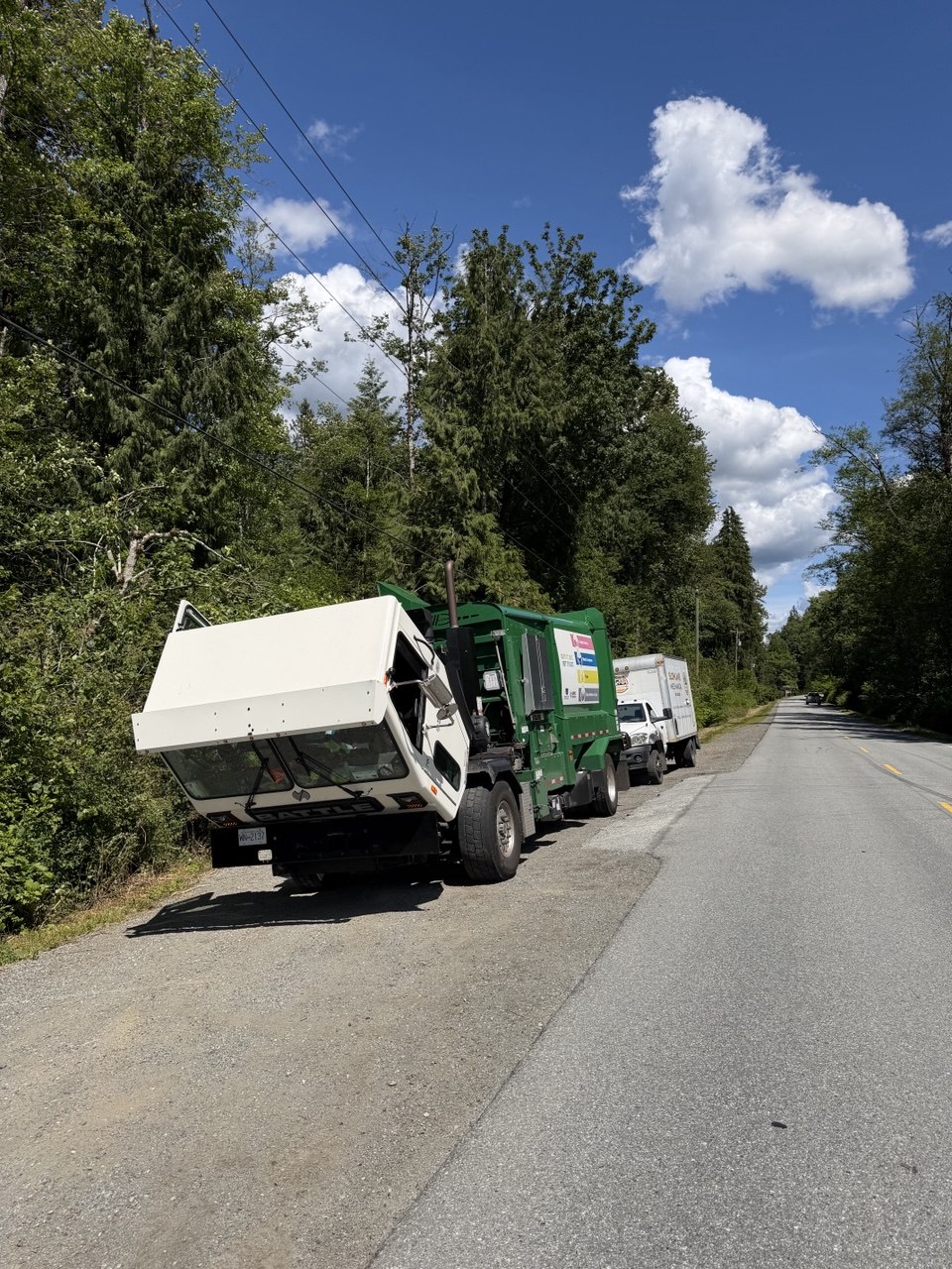 Roadside truck repair on BC highway