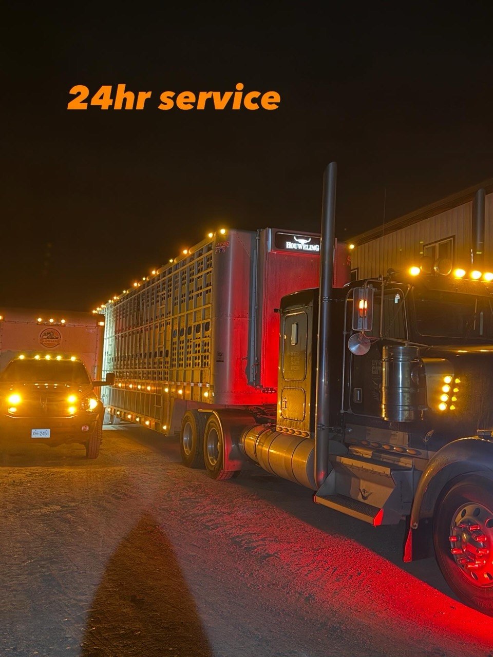 Night semi truck service